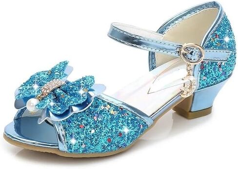 Girl's Princess Sandals Kids Girls Wedding Shoes High Heels Dress Shoes Bowtie Glitter Princess Shoe For Girls in Saudi Arabia