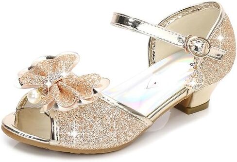Girl's Princess Sandals Kids Girls Wedding Shoes High Heels Dress Shoes Bowtie Glitter Princess Shoe For Girls in Saudi Arabia