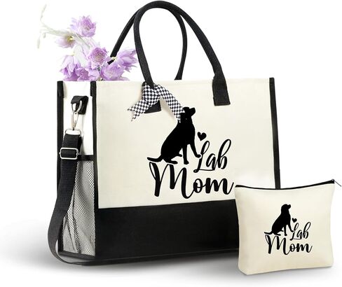 InnoBeta Labrador Retriever Gifts Canvas Tote Bag, Labrador Retriever Bag with Top Zipper Closure and Shoulder Strap for Birthday, Mother's Day, Christmas in Saudi Arabia