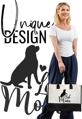 InnoBeta Labrador Retriever Gifts Canvas Tote Bag, Labrador Retriever Bag with Top Zipper Closure and Shoulder Strap for Birthday, Mother's Day, Christmas in Saudi Arabia