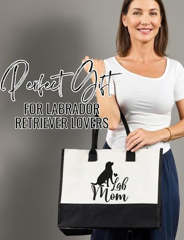 InnoBeta Labrador Retriever Gifts Canvas Tote Bag, Labrador Retriever Bag with Top Zipper Closure and Shoulder Strap for Birthday, Mother's Day, Christmas in Saudi Arabia