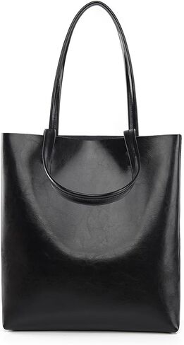 Women's Genuine Cowhide Tote Shoulder Bag - Top Grain Leather Zippered Large Work Handbag in Saudi Arabia