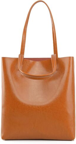 حقيبة كتف نسائية من جلد البقر الأصلي - حقيبة يد كبيرة بسحاب من الجلد المحبب العلوي in Kuwait