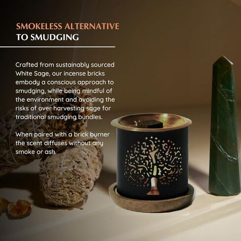White Sage and Frankincense Incense Bricks by Aromafume | 3x9 Bricks | Sage Incense for Cleansing Negative Energy & Protection | Sage for Smokeless Smudging & Spiritual Cleansing in Saudi Arabia