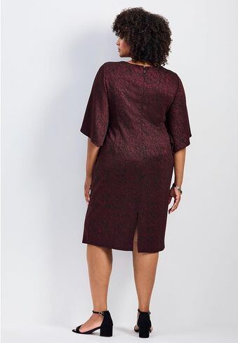 Avenue Women's Plus Size Anastasia Metallic Knit Tie Front Dress in Saudi Arabia