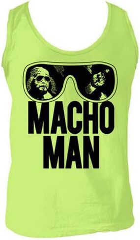 World Wrestling Entertainment Old School Macho Man Glasses Adult Lime Green Tank in Saudi Arabia