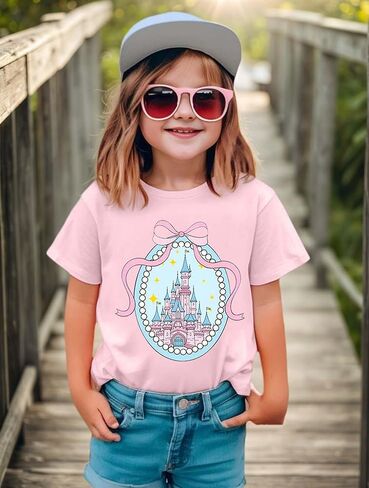 Magical Shirt for Girls Magic Kingdom Graphic Tshirt Cute Family Vacation Kids Short Sleeve Tops in Saudi Arabia