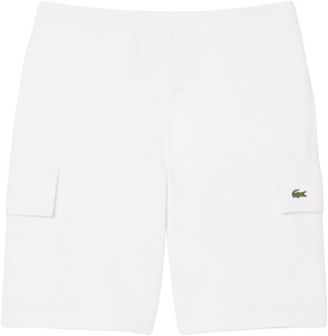 Lacoste Men's Cotton Fleece Cargo Shorts, White, 4X-Large in Saudi Arabia