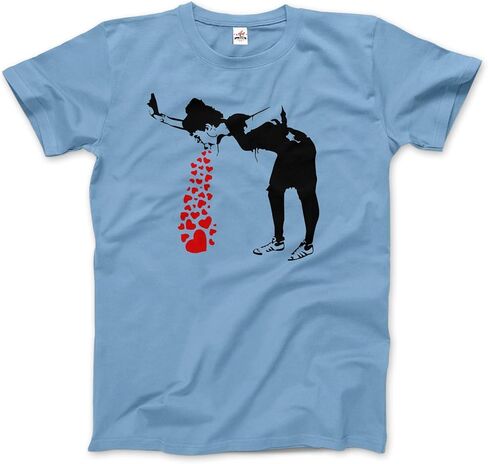 Lovesick - Banksy, Streetart Grafitti Artwork T-Shirt (Adults, Kids, Short & Long Sleeve) Grey in Saudi Arabia