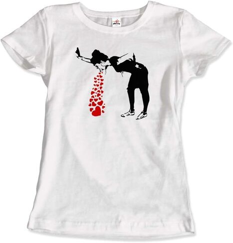 Lovesick - Banksy, Streetart Grafitti Artwork T-Shirt (Adults, Kids, Short & Long Sleeve) Grey in Saudi Arabia