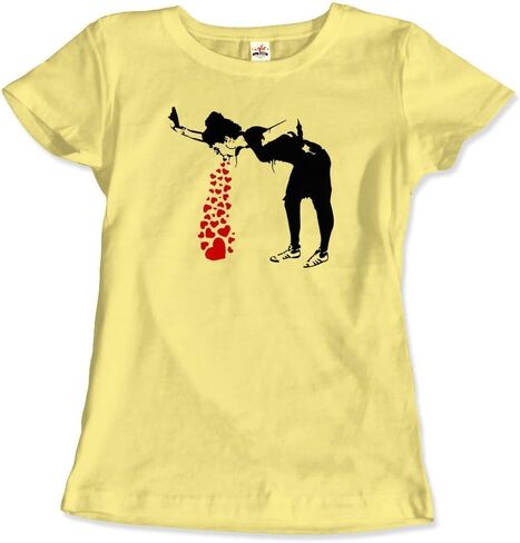 Lovesick - Banksy, Streetart Grafitti Artwork T-Shirt (Adults, Kids, Short & Long Sleeve) Grey in Saudi Arabia