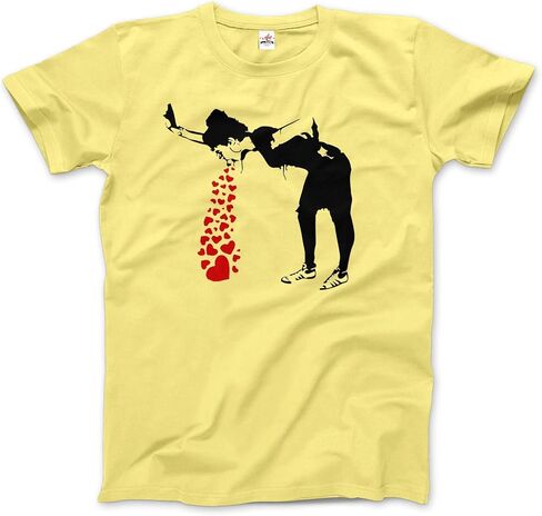 Lovesick - Banksy, Streetart Grafitti Artwork T-Shirt (Adults, Kids, Short & Long Sleeve) Grey in Saudi Arabia