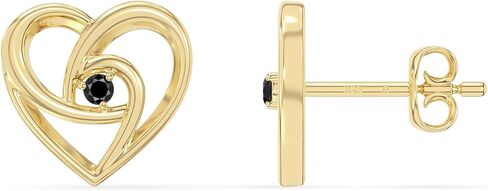LUSTRE AND LIGHT Natural Gemstone Heart Stud Earrings for Women in Silver/18K Yellow/Rose Gold Vermeil, Birthstone Jewelry Gifts for Her Birthday, Wedding Anniversary, Graduation, Christmas in Saudi Arabia