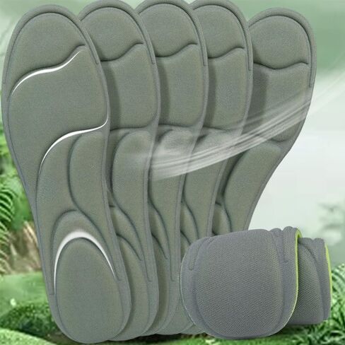 2pairs 5D Massage Anti-Odor Sports Insoles Cuttable High Elasticity Breathability Memory Shock Absorption Shoe Pads EU 43-45 in Saudi Arabia