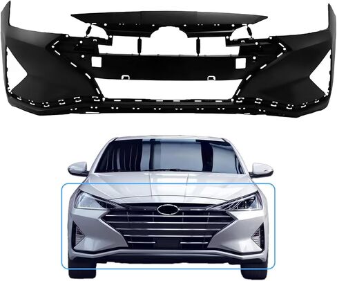 غطاء المصد الأمامي متوافق مع 2017 2018 Hyundai Elantra le Gl Se Korea بديل بديل OE# HY1000215 مع فتحة ربط السحب in Kuwait