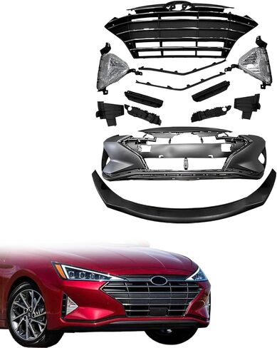 غطاء المصد الأمامي متوافق مع 2017 2018 Hyundai Elantra le Gl Se Korea بديل بديل OE# HY1000215 مع فتحة ربط السحب in Kuwait