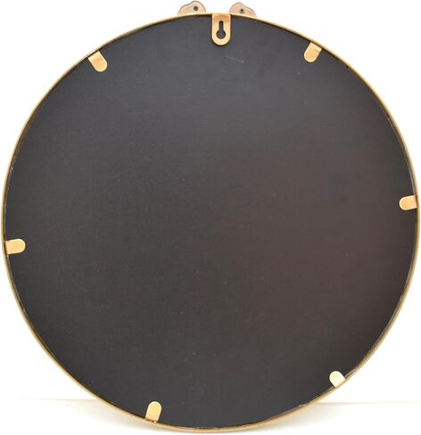 15.75" Gold Bow Decorative Round Mirror, Metal Frame Hanging Circle Mirror, Wall Mounted for Entryway, Bathroom, Vanity, Living Room in Saudi Arabia