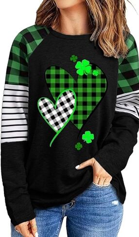 St Patricks Day Shirts for Women Saint Patrick's Day Long Sleeve T Shirt Spring Irish Shamrock Graphic Tee Tops in Saudi Arabia