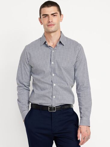 قميص Old Navy Slim Fit Pro Signature Performance - قماش قطني أزرق in Saudi Arabia
