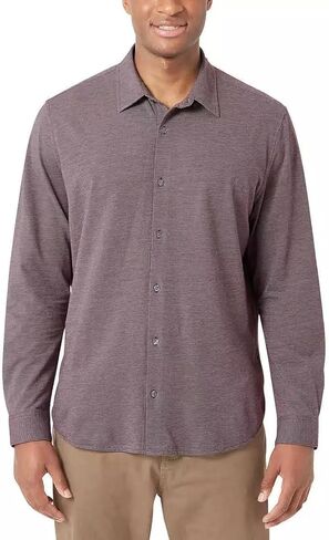 DKNY Men's Knit Long Sleeve Button Down Sport Shirt, Gray XXL in Saudi Arabia
