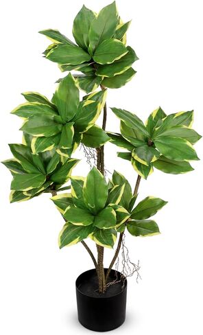 Artificial Tree 2.95Ft Faux Agave Plant Fake Tropical Yucca Palm Tree with 6 Heads in Pot Fake Dracaena Plants Tree for Home Decor Modern Office House Decoration Housewarming Gift Green in Saudi Arabia