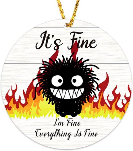 Funny Christmas Ornaments 2024 Dumpster Fire Ornaments for Christmas Tree Decoration Everything Is Fine Dumpster Fire Ornament Emotional Support Dumpster Fire Ornament Christmas Keepsake Gifts in Kuwait