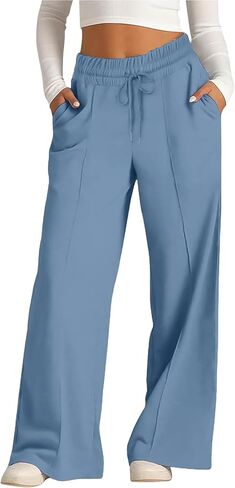Kifszeury Wide Leg Sweatpants Women - Fleece Baggy Sweat Pants Straight Leg Petite Lounge Pants High Waisted Casual Sweatpant in Saudi Arabia