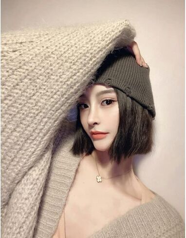 Fairy Grunge Beanies Y2K Hole Knitted Hippie Slouchy Beanies Goth Punk Crochet Hats Alt Headwear Accessories in Saudi Arabia