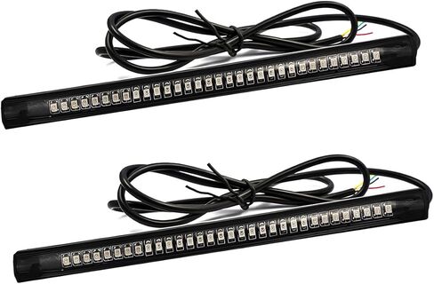 Universal LED Strip Tail Brake Stop Light, 8" Flexible LED Light Strip Turn Signal License Plate Lights, 12V Waterproof 32LED Light Strip for Motorcycle Golf Cart Scooter in Kuwait