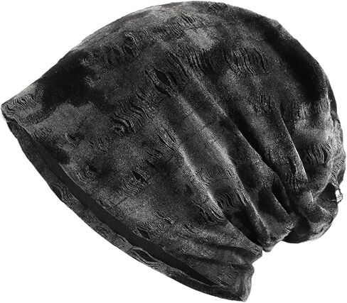 قبعة DOCILA المترهلة للرجال من القطن المطبوع على الموضة، قبعة جمجمة يومية قابلة للتمدد، قبعة تخزين ناعمة للشتاء والخريف والربيع in Kuwait