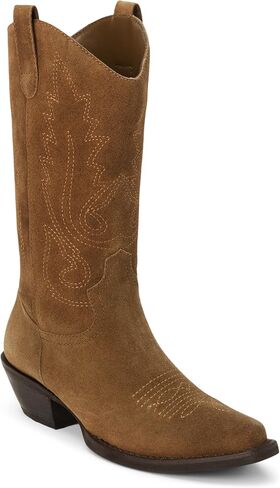 Coconuts by Matisse Womens Gaucho Embroidered Snip Toe Casual Boots Mid Calf Low Heel 1-2" - Black in Saudi Arabia