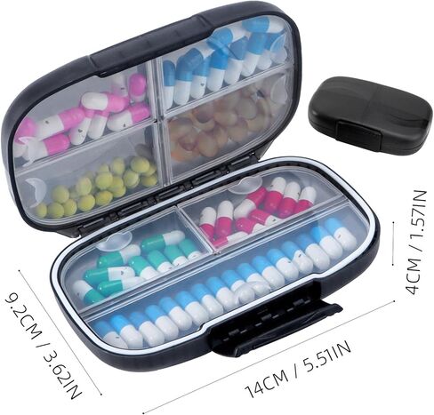 ZeehoTravel Pill Organizer Weekly with Double Lock, 7-Day Large Capacity Medicine Case, Waterproof with Triple Protection, 7 Compartments,Airtight Daily Container with Labels for Vitamins/Supplements in Saudi Arabia