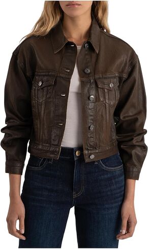 KUT from the Kloth womens Emrie - Coated Long Sleeve Denim Jacket in Saudi Arabia