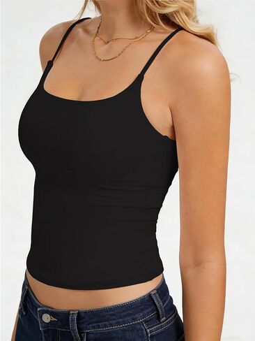 LAOTEPO Square Neck Tank Tops for Women Going Out Trendy Summer Y2k Camisole Top Basic Slim Fit Sleeveless Shirts in Saudi Arabia