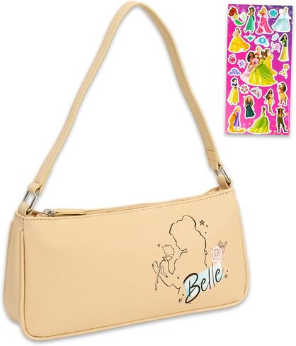 Disney Beauty and the Beast Purse for Adults Bundle with Belle 9" Handbag for Women Plus Stickers | Belle Shoulder Bag Set in Saudi Arabia