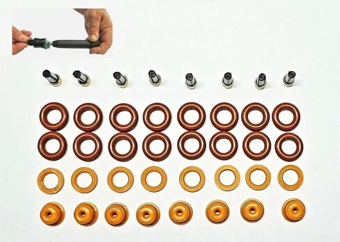 Fuel Injector Repair Kit For Ford V8 5.4L 4.6L, Lincoln and Mercury - ORings Basket Filter Spacer Pintle Cap (OPTIONAL FILTER REMOVAL TOOL) in Kuwait