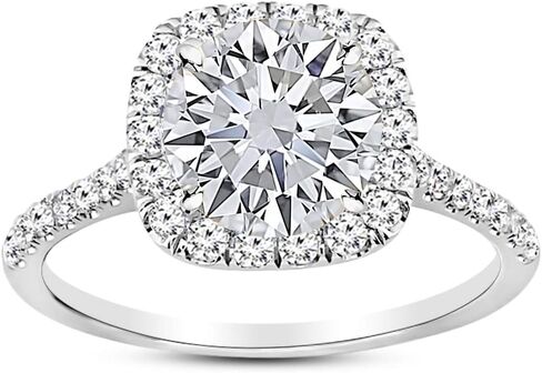 1.5 Carat Classic Lab Grown Synthetic Round Classic IGI Certified Diamond Engagement Ring (H-I Color, VS1-VS2 Clarity Center) in Saudi Arabia
