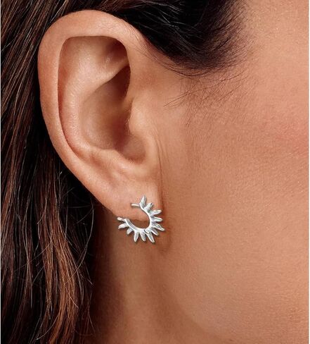 Sunburst Huggie Hoop Earrings for Women Stainless Steel Sunshine Boho Style Jewelry for Her in Saudi Arabia