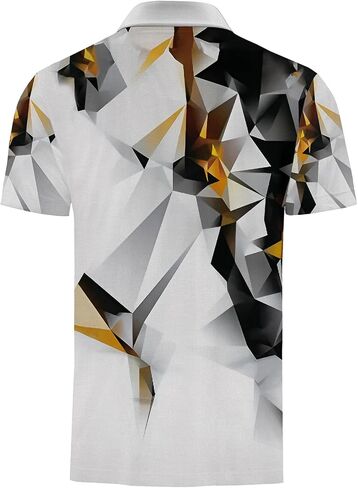 Men Casual Golf Polo Shirt: Short Sleeve Moisture Wicking Graphic Print Clothes in Saudi Arabia