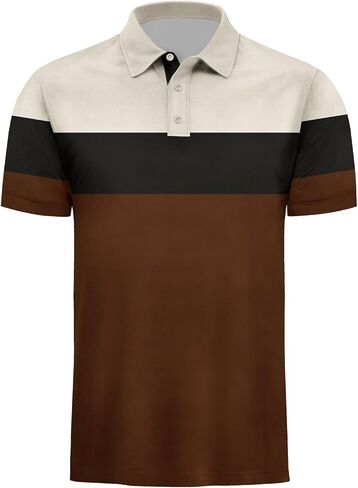 Mens Adult Golf Polo Shirts: Summer Short Sleeve Color Block Dri Fit Clothing in Saudi Arabia
