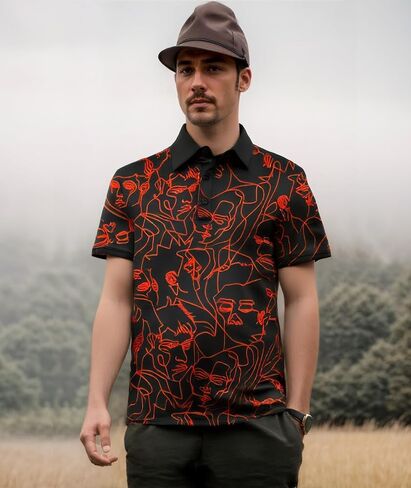 Golf Polo Shirts for Men Short Sleeve Print Polo Shirt in Saudi Arabia
