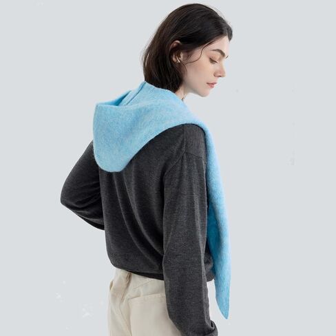 Hooded Scarf for Women Winter Warm Knitted 2 in 1 Hat and Scarf Balaclava Soft Neck Warmer for Cold Weather in Saudi Arabia