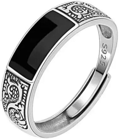 Retro Dragon Pattern Ring Dragon Pattern Minimalist Black Retro Men's Ring Retro Personalized Open Ring Man in Saudi Arabia