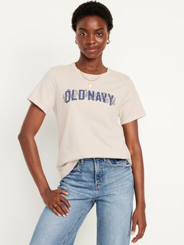Old Navy EveryWear Logo Graphic T-Shirt - Wish Bone in Kuwait