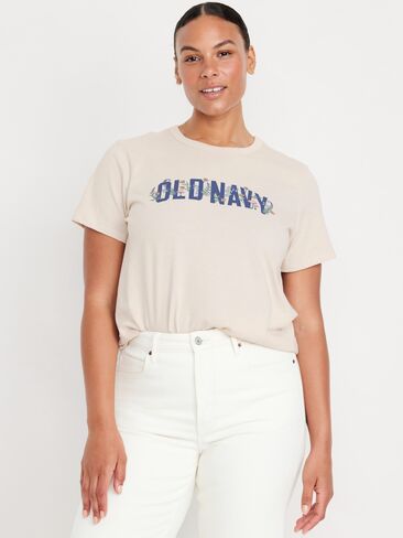 Old Navy EveryWear Logo Graphic T-Shirt - Wish Bone in Kuwait