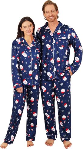 بيجامات عيد الميلاد من KOMEIANA للكبار والنساء والرجال بأزرار سفلية بيجامات للأزواج مجموعات متطابقة ملابس نوم للعطلات ملابس للاستلقاء in Kuwait