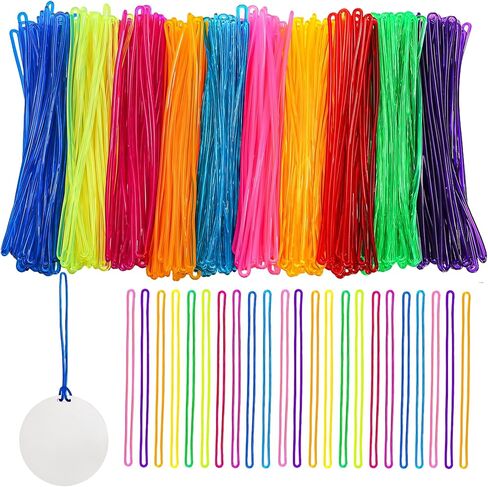 Hiceeden 400 PCS الأشرطة العلامة الأمتعة البلاستيكية ، حلقات دودة صافية 6 بوصة لعلامات حقيبة ، علامة اسم حقيبة لبطاقة هوية التعريف in Kuwait