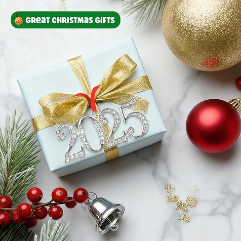 FLYAB Christmas Ornaments 2025 Silver Dated Ornament for Christmas Tree Decorations Memorial Gifts for Women Friend Colleague Metal Hanging Ornaments for Birthday Graduation Holiday Party Supplies in Saudi Arabia