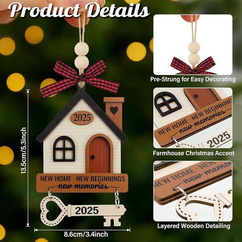 Shzbtdo New Home Ornament 2025 - Housewarming Gifts Christmas Ornament, First Christmas in New Home Ornament 2025 for Family, Couple (HOME04) in Saudi Arabia