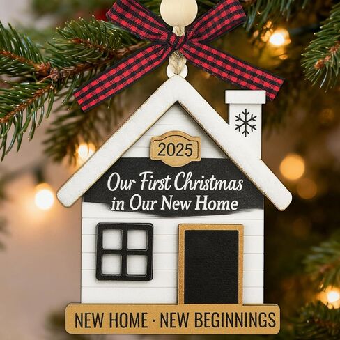 Shzbtdo New Home Ornament 2025 - Housewarming Gifts Christmas Ornament, First Christmas in New Home Ornament 2025 for Family, Couple (HOME04) in Saudi Arabia